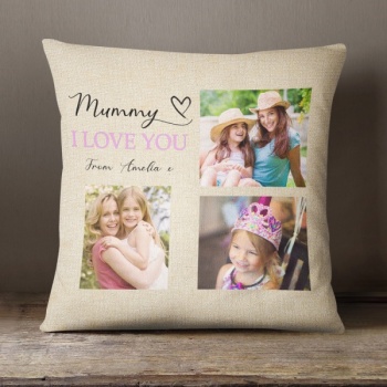 Luxury Personalised Photo Cushion - Inner Pad Included - Mummy's I love you